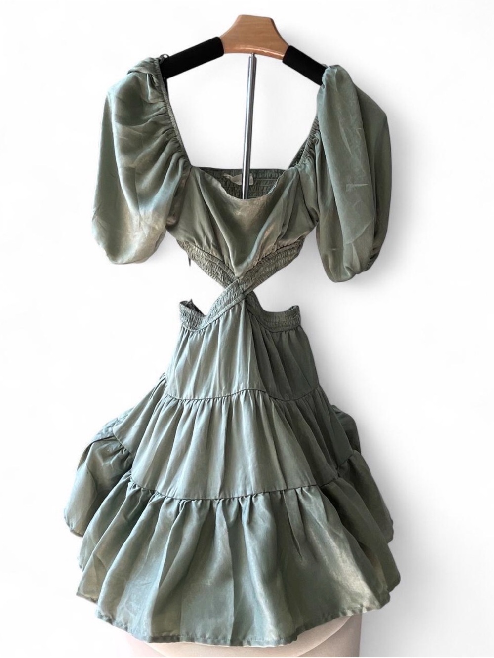 Altar’d State Elise Puff Sleeve Cutout Dress Size XS